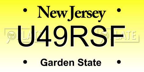 U49RSF New Jersey License Plate