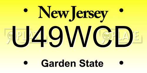 U49WCD New Jersey License Plate