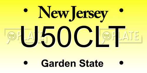U50CLT New Jersey License Plate
