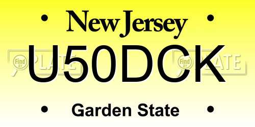 U50DCK New Jersey License Plate