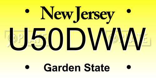 U50DWW New Jersey License Plate