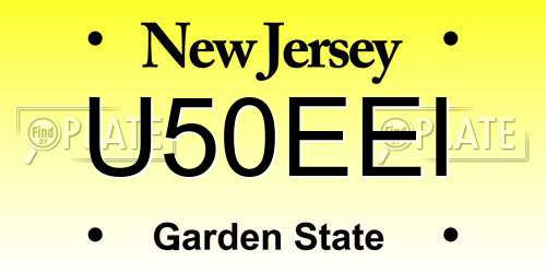 U50EEI New Jersey License Plate