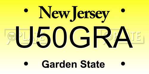 U50GRA New Jersey License Plate