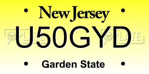 U50GYD New Jersey License Plate