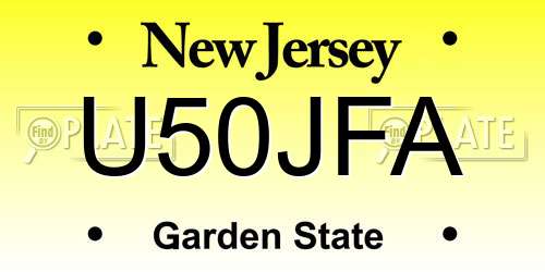 U50JFA New Jersey License Plate