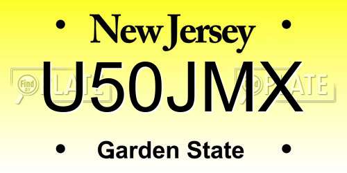 U50JMX New Jersey License Plate