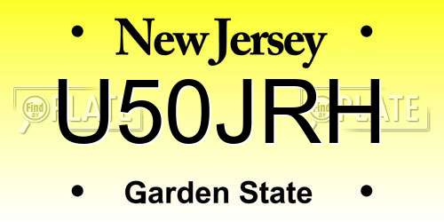 U50JRH New Jersey License Plate