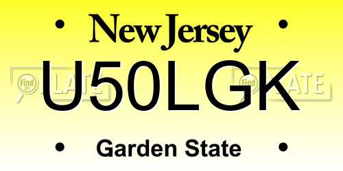 U50LGK New Jersey License Plate