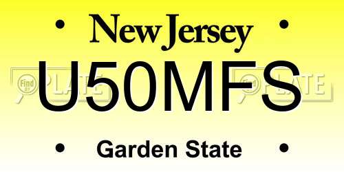 U50MFS New Jersey License Plate