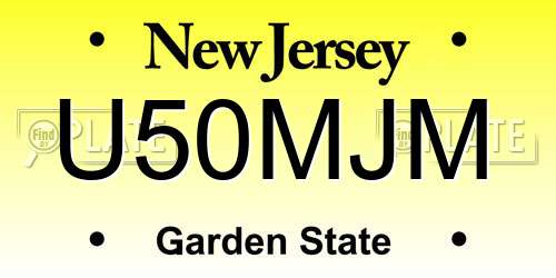 U50MJM New Jersey License Plate