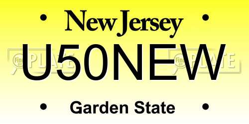 U50NEW New Jersey License Plate