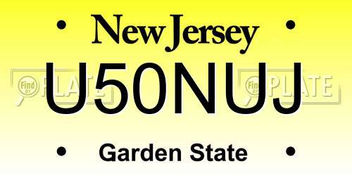 U50NUJ New Jersey License Plate