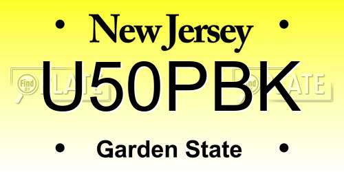 U50PBK New Jersey License Plate