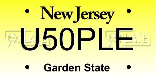 U50PLE New Jersey License Plate