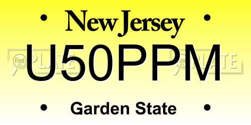 U50PPM New Jersey License Plate