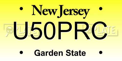 U50PRC New Jersey License Plate