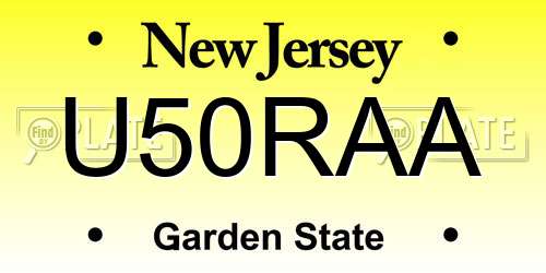 U50RAA New Jersey License Plate