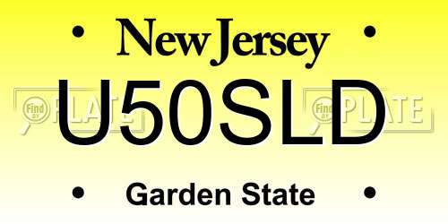 U50SLD New Jersey License Plate