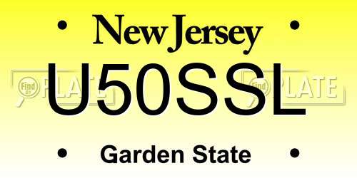 U50SSL New Jersey License Plate