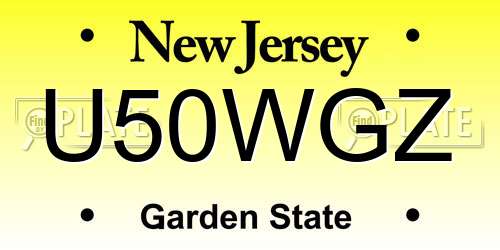 U50WGZ New Jersey License Plate