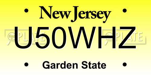 U50WHZ New Jersey License Plate