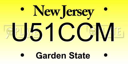 U51CCM New Jersey License Plate