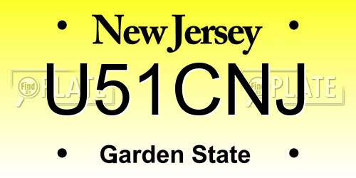U51CNJ New Jersey License Plate