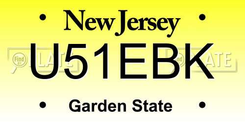 U51EBK New Jersey License Plate