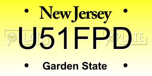 U51FPD New Jersey License Plate