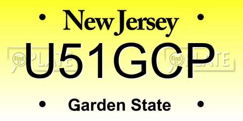 U51GCP New Jersey License Plate