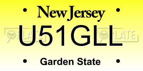 U51GLL New Jersey License Plate