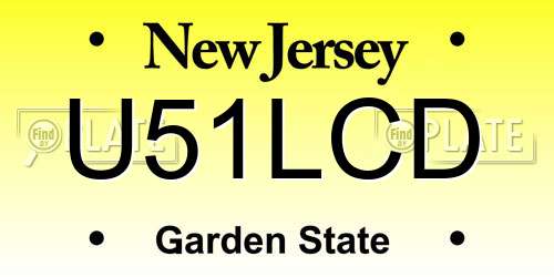 U51LCD New Jersey License Plate