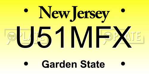 U51MFX New Jersey License Plate