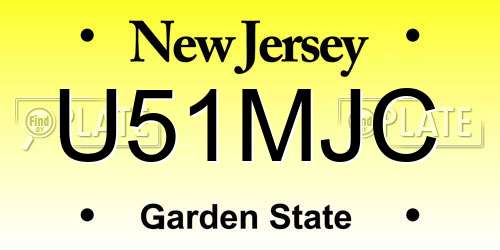 U51MJC New Jersey License Plate