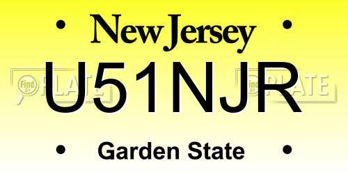 U51NJR New Jersey License Plate
