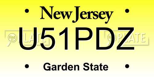 U51PDZ New Jersey License Plate