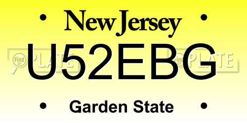 U52EBG New Jersey License Plate