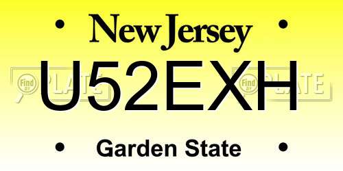 U52EXH New Jersey License Plate