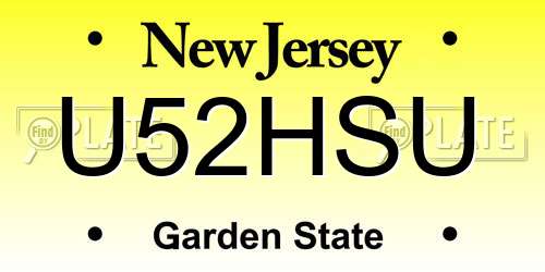 U52HSU New Jersey License Plate