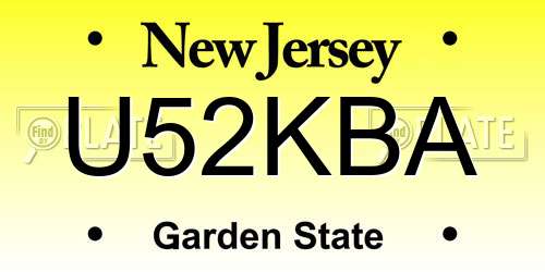 U52KBA New Jersey License Plate