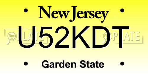 U52KDT New Jersey License Plate