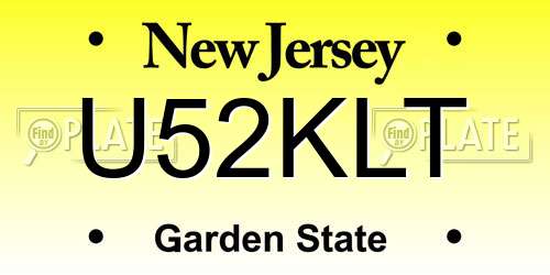 U52KLT New Jersey License Plate