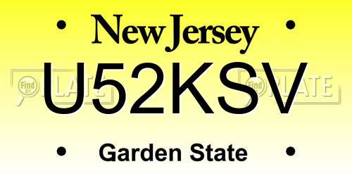U52KSV New Jersey License Plate
