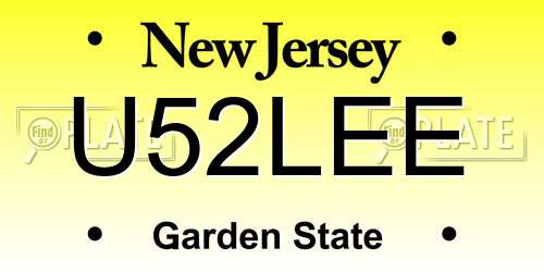U52LEE New Jersey License Plate