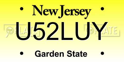 U52LUY New Jersey License Plate