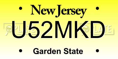 U52MKD New Jersey License Plate