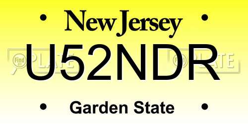 U52NDR New Jersey License Plate
