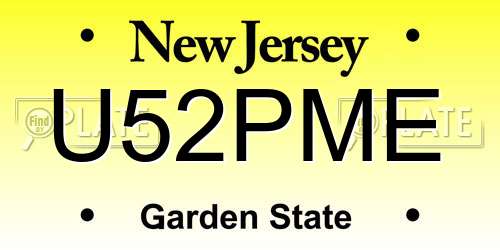 U52PME New Jersey License Plate