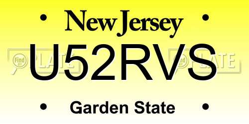 U52RVS New Jersey License Plate