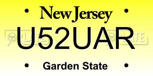 U52UAR New Jersey License Plate